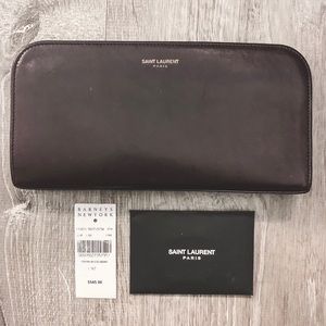 Saint Laurent Wine Classic Zip Around Wallet